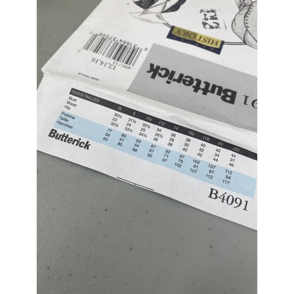 Butterick Sewing Pattern Sizes 12-16 B4091 Basque Shirt Making History UNCUT - Picture 6 of 7